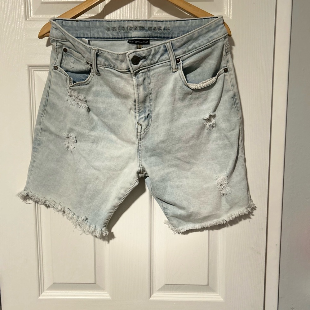 American Eagle Outfitters Distressed Light Denim Shorts
